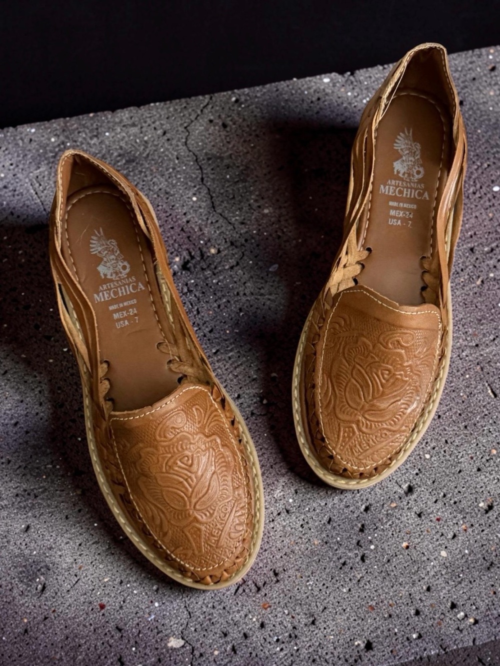 ARTESANIAS MECHICA Huarache Loafers Mexican Boho Slip-Ons Moccasins Shoes Flats - Picture 11 of 11